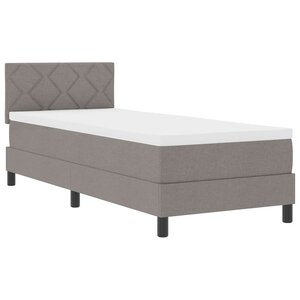 vidaXL Lit à ressorts avec matelas avec LED Taupe 80 x 200 cm tissu