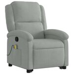 vidaXL Fauteuil de massage inclinable Gris clair Velours