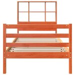 vidaXL Lit bibliothèque sans matelas cire marron 90x200 cm bois massif