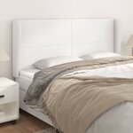 vidaXL Tête de lit avec oreilles Blanc 203x23x118/128 cm Similicuir