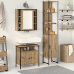 vidaXL Ensemble de mobilier de salle de bain 3 Pièces Chêne artisanal