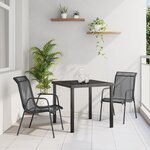 vidaXL Set de jardin 3 pièces Noir Textilène et Acier