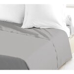 Drap Plat 100  coton 180 x 290 cm gris clair