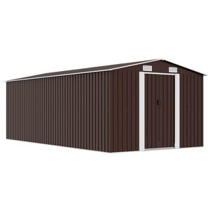 vidaXL Abri de jardin 257x489x181 cm Métal Marron