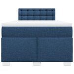 vidaXL Sommier à lattes de lit avec matelas bleu 120x190 cm tissu