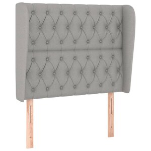 vidaXL Tête de lit avec oreilles Gris clair 93x23x118/128 cm Tissu