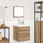 vidaXL Ensemble de mobilier de salle de bain 3 Pièces Chêne Noir et Blanc