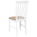 vidaXL Chaises à manger coussins 2 Pièces blanc bois massif caoutchouc