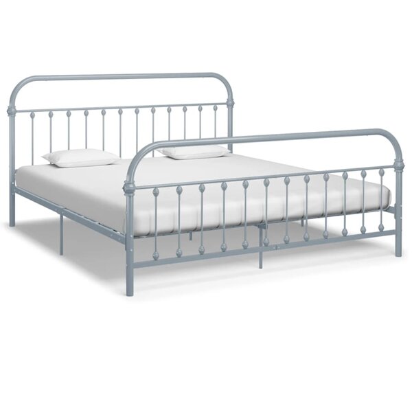 vidaXL Cadre de lit sans matelas gris métal 180x200 cm