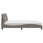 vidaXL Lit avec matelas taupe 180x200 cm tissu