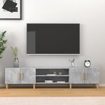vidaXL Meuble TV gris béton 180x31 5x40 cm bois d'ingénierie