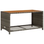 vidaXL Salon de jardin 4 Pièces avec coussins gris résine tressée