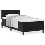 vidaXL Lit avec sommier à ressorts et matelas Noir 90x200 cm Velours
