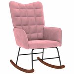 vidaXL Chaise à bascule avec repose-pied rose velours