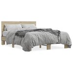 vidaXL Cadre de lit chêne sonoma 140x190 cm bois d'ingénierie et métal