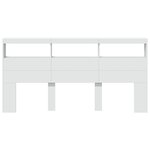 vidaXL Armoire tête de lit avec LED blanc 200x17x102 cm