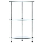 vidaXL Étagère 3 niveaux Transparent 30x30x67 cm Verre trempé