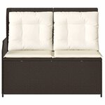 vidaXL Banc de jardin avec coussin Marron Poly rotin