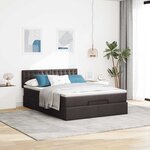 VidaXL Cadre de lit ottoman avec matelas marron foncé 140x200 cm tissu
