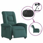vidaXL Fauteuil inclinable électrique Vert foncé Tissu