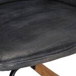 vidaXL Chaise à bascule avec repose-pied Gris Cuir véritable