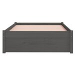 vidaXL Cadre de lit Gris Bois massif 90x200 cm