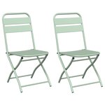 vidaXL Chaises de jardin pliantes 2 Pièces Vert menthe 42x52x82 cm Acier revêtue de poudre