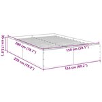 vidaXL Cadre de lit sans matelas gris béton 150x200 cm