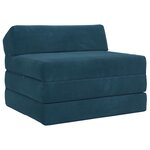 vidaXL Canapé-lit pliable Bleu 200 x 70 x 10 cm Velours