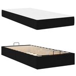 vidaXL Cadre de lit avec matelas Noir 90 x 200 cm tissu