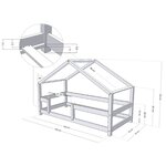 Lit cabane enfant LUCKY 70 x 160 gris clair