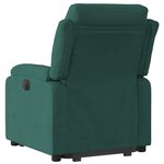 vidaXL Fauteuil inclinable électrique vert foncé velours