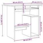 vidaXL Bureau Sonoma gris 80x45x74 cm Bois d'ingénierie