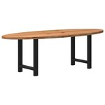 vidaXL Table à manger marron clair bois de chêne massif ovale
