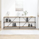 vidaXL Table Console avec étagère chêne artisanal 200 x 30 x 75 cm