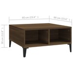vidaXL Table basse chêne marron 60x60x30 cm bois d'ingénierie