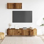 vidaXL Ensemble de meuble TV mural 3 Pièces vieux bois bois d'ingénierie