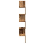 vidaXL Étagère d'angle murale vieux bois 20x20x127 5 cm