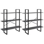 vidaXL Armoire haute Gris 100x30x210 cm Bois de pin solide