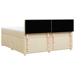 vidaXL Sommier à lattes de lit avec matelas Crème 200x200 cm Tissu