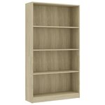 vidaXL Bibliothèque à 4 niveaux Chêne sonoma Bois d’ingénierie