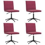 vidaXL Chaises à manger lot de 4 Rouge bordeaux Velours