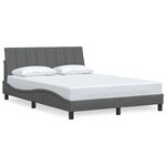 vidaXL Cadre de lit sans matelas Hanko gris foncé 140x200 cm tissu