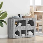vidaXL Buffet Gris Sonoma 80 5 x 35 x 59 cm Bois d'ingénierie