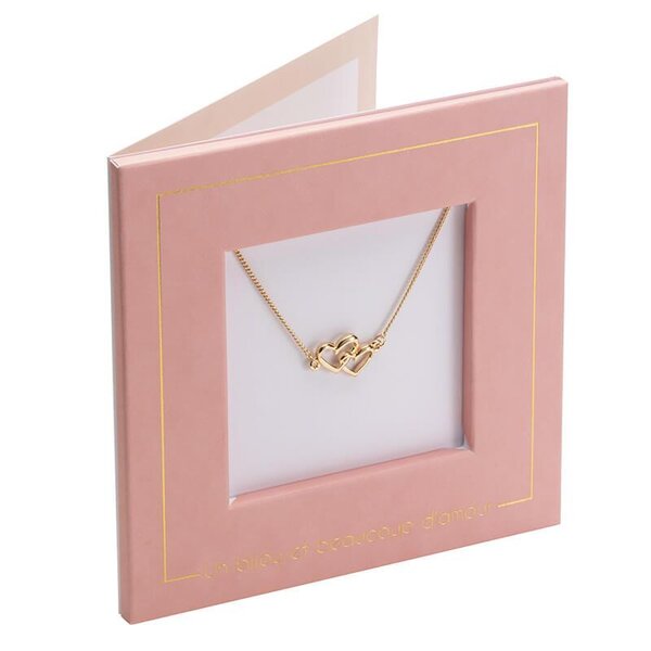 Carte bijou - collier coeurs entrelacés - draeger paris