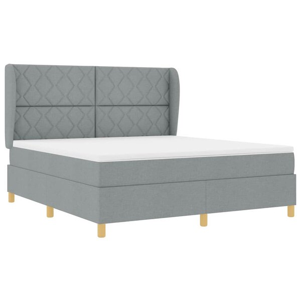 vidaXL Lit à ressorts avec matelas gris foncé 90x190 cm Gris clair