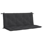 vidaXL Coussin de banc de jardin noir 120x(50+50)x7 cm tissu oxford