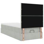 vidaXL Cadre de lit ottoman et matelas gris clair 90x190 cm velours