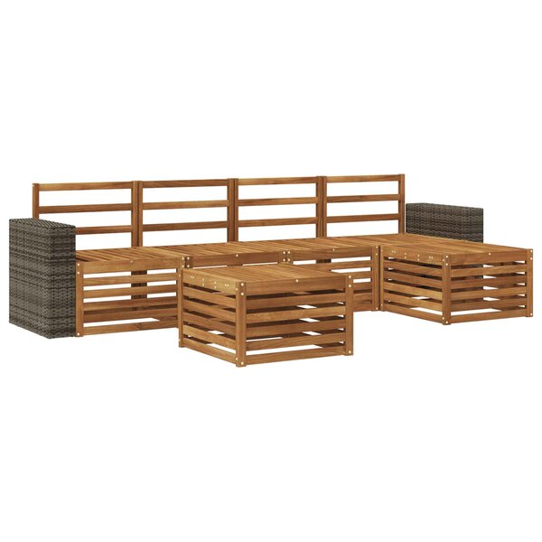 vidaXL Ensemble de canapés d'extérieur 6 Pièces Naturel
