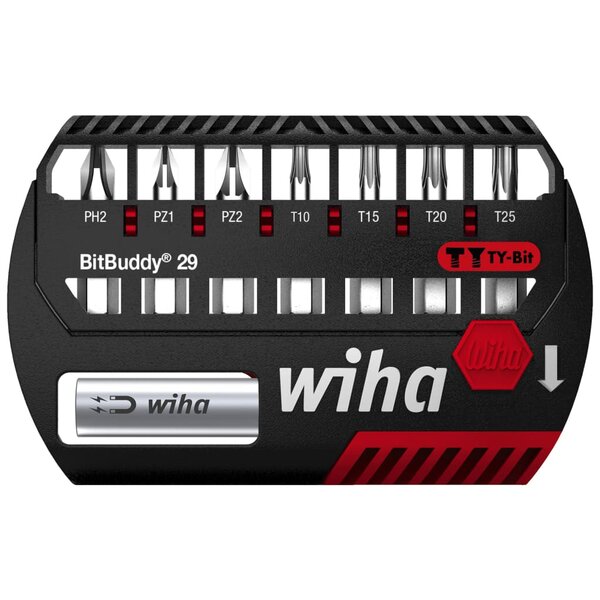 Wiha ensemble d'embouts ty phillips pozidriv torx 9 pièces bitbuddy 29 mm